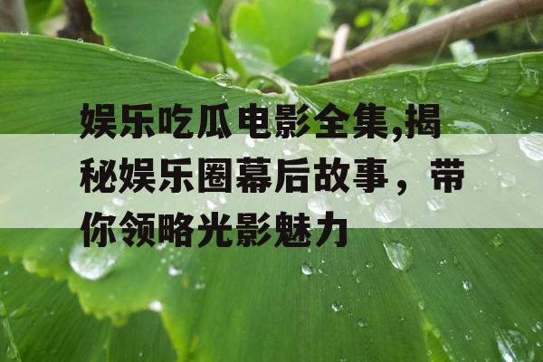 娱乐吃瓜电影全集,揭秘娱乐圈幕后故事，带你领略光影魅力