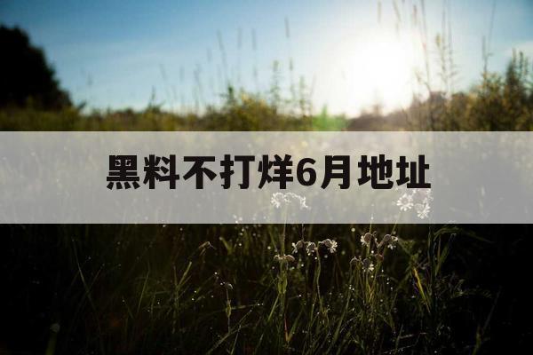 黑料不打烊6月地址