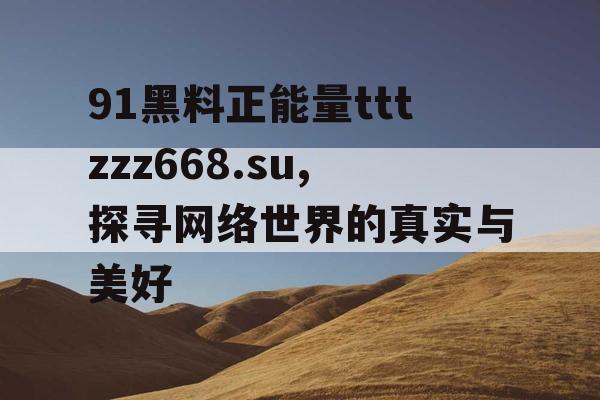 91黑料正能量tttzzz668.su,探寻网络世界的真实与美好