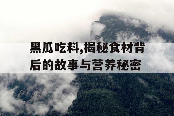 黑瓜吃料,揭秘食材背后的故事与营养秘密