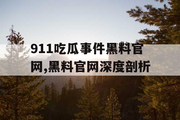 911吃瓜事件黑料官网,黑料官网深度剖析