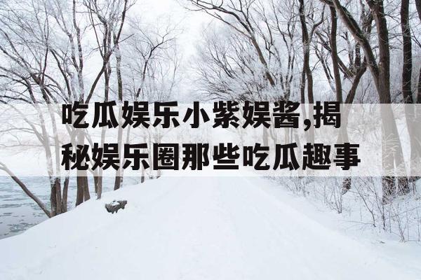 吃瓜娱乐小紫娱酱,揭秘娱乐圈那些吃瓜趣事