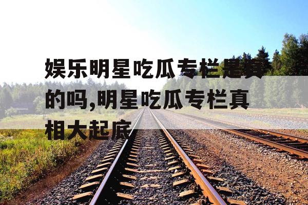 娱乐明星吃瓜专栏是真的吗,明星吃瓜专栏真相大起底