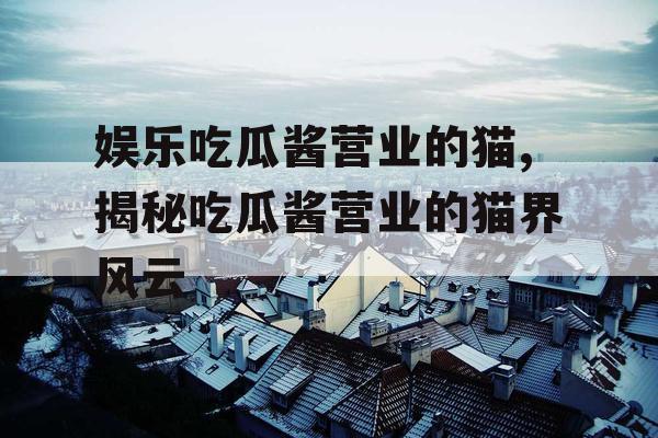 娱乐吃瓜酱营业的猫,揭秘吃瓜酱营业的猫界风云